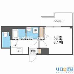 ディームス新大阪 1Kの間取図画像