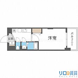 Luxe新大阪α 1Kの間取図画像