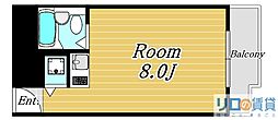 朝日プラザ新大阪 ワンルームの間取図画像
