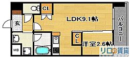 コンフォリア・リヴ淡路 1LDKの間取図画像