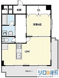シティコート新大阪 1LDKの間取図画像