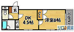 アーバンライフ上新庄 1DKの間取図画像