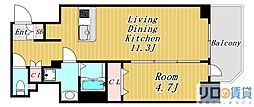 COMFORIALIV新大阪WEST 1LDKの間取図画像
