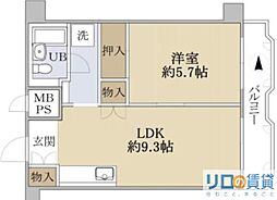 ネオハイツ新淀川 1LDKの間取図画像