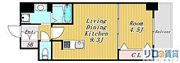 グランルクレ新大阪 1LDKの間取図画像