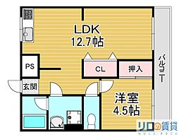 ハイムプレセア 1LDKの間取図画像