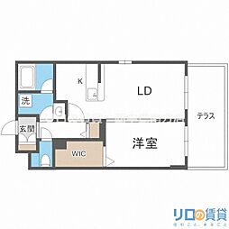 新大阪ファミール 1LDKの間取図画像