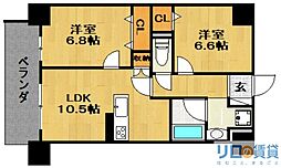 クアンツ 2LDKの間取図画像