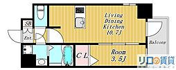 エスリード新大阪ザマーク 1LDKの間取図画像