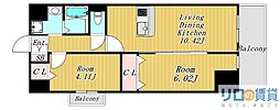 アーバンパーク新大阪 1SLDKの間取図画像