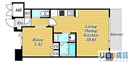 スプランディッド新大阪キャトル 1LDKの間取図画像