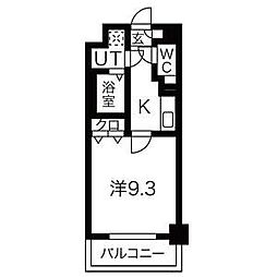 プロスペクト美章園 3階1Kの間取り