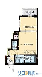 F Normalis SEAM 3階1DKの間取り