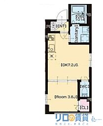 F Normalis SEAM 2階1DKの間取り