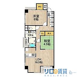 シャーメゾン白鷺 8階2LDKの間取り