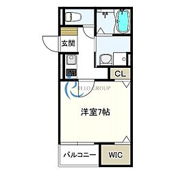 ヴェルメゾン加美東 1Kの間取図画像