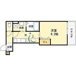 西今川共同住宅 1Kの間取図画像