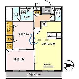 ティエラ 2LDKの間取図画像