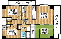 藤和ハイタウン平野駅前 3LDKの間取図画像