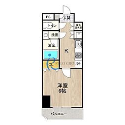 CITYSPIRE平野 1Kの間取図画像