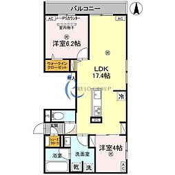 ディアコート鷹合 2LDKの間取図画像