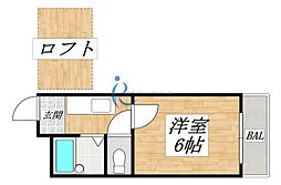 スペースライフ平野 1Kの間取図画像