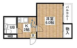 サンコーハイツ 1Kの間取図画像