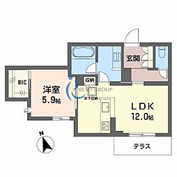 モノリス 天王寺 1LDKの間取図画像