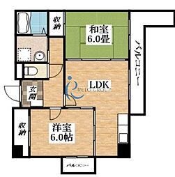 ラ・フォーレ平野 2LDKの間取図画像