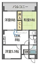 ジュネスニッコー 3LDKの間取図画像