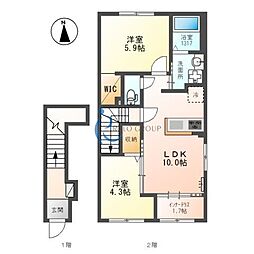 URARAKA 2LDKの間取図画像