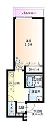 フジパレス長原駅西1番館 1Kの間取図画像