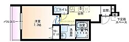 フジパレス平野郷1番館 1Kの間取図画像