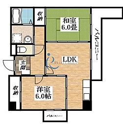 ラ・フォーレ平野 2LDKの間取図画像