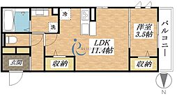 サルドセジュール 1LDKの間取図画像