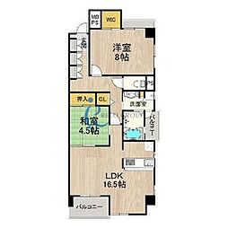 シャーメゾン白鷺 2LDKの間取図画像
