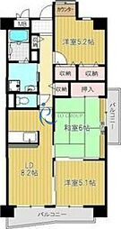 サンプラザ湯里南 3LDKの間取図画像