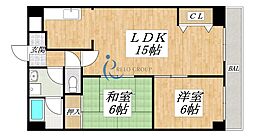 サンライズ有 2LDKの間取図画像