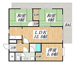 ルシーダ 3LDKの間取図画像