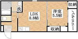 マックフレーエッジ 1LDKの間取図画像