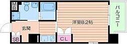 オレンジTサイド 1Kの間取図画像