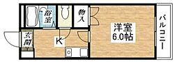グランドール喜連 1Kの間取図画像