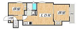 クリエオーレ東住吉1 1SLDKの間取図画像