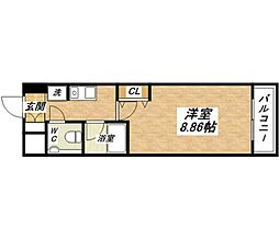 ジュネス東住吉弐番館 1Kの間取図画像