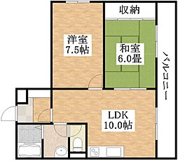 ガーデンコート平野南 2LDKの間取図画像