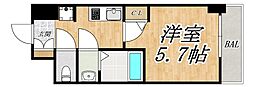 Le-Bear天王寺 1Kの間取図画像