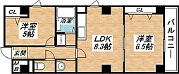 リュストル平野 2DKの間取図画像