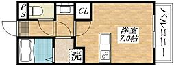 WESTLANDK ワンルームの間取図画像