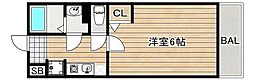(仮称)REGIA衣摺 B棟 1Kの間取図画像