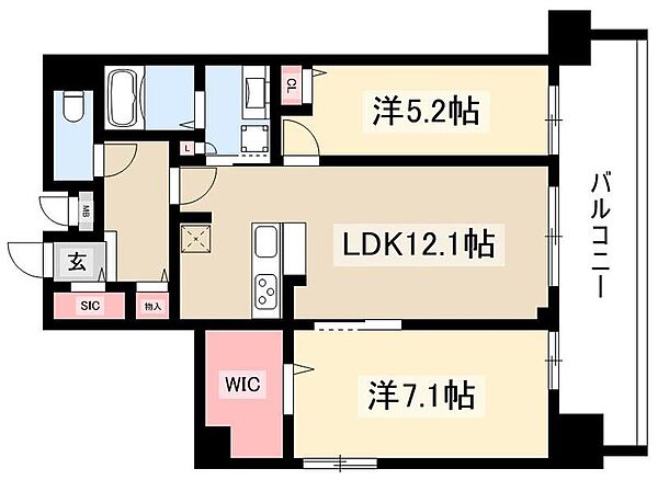 L’ENVOL MEIEKI ｜愛知県名古屋市中村区太閤1丁目(賃貸マンション2LDK・9階・63.74㎡)の写真 その2